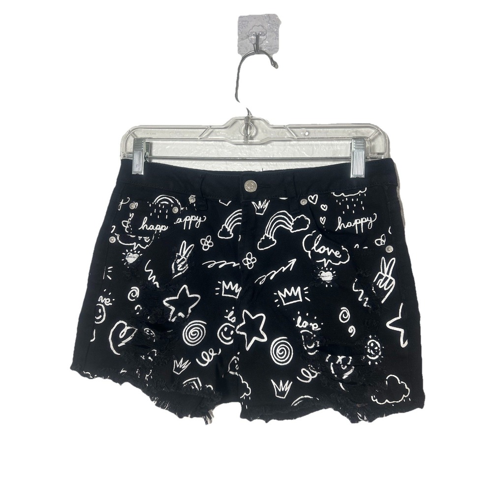 Almost Famous Womens Happy Shorts Sz 7  Cut Off Distress 98%cotton 2%spand (249)